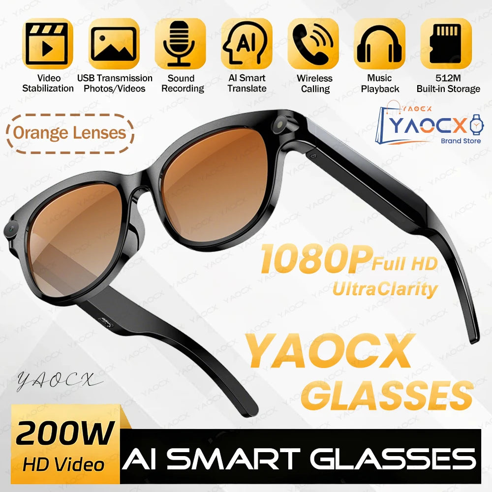 AI smart glasses for first person photography, video shooting, intelligent image recognition, object recognition, language trans