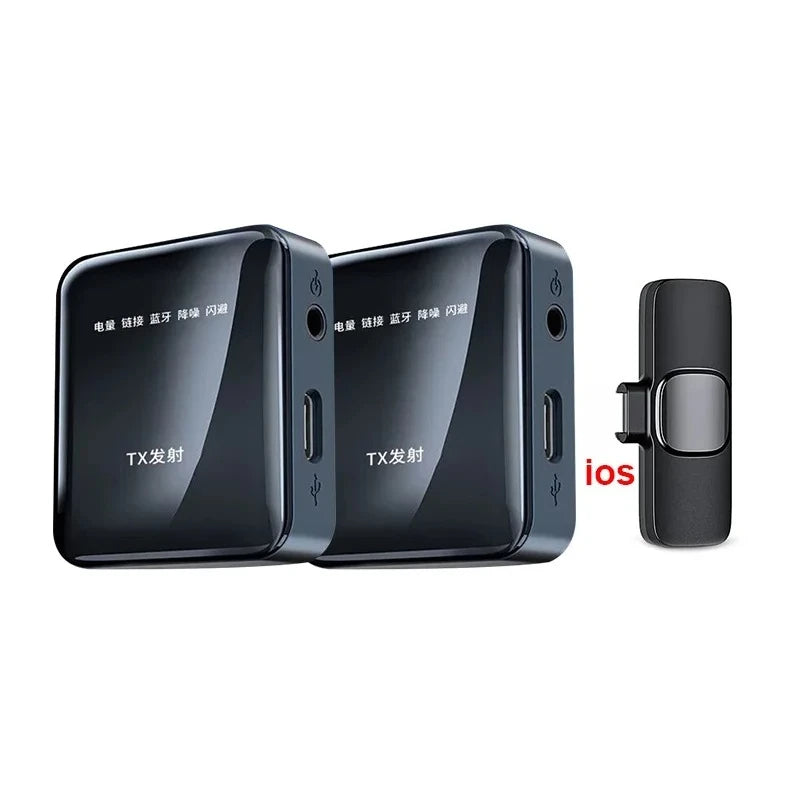 2.4G Wireless Lavalier Microphone Portable Audio Video Recording Mini Mic for iPhone Android Live Broadcast Gaming Phone vlog