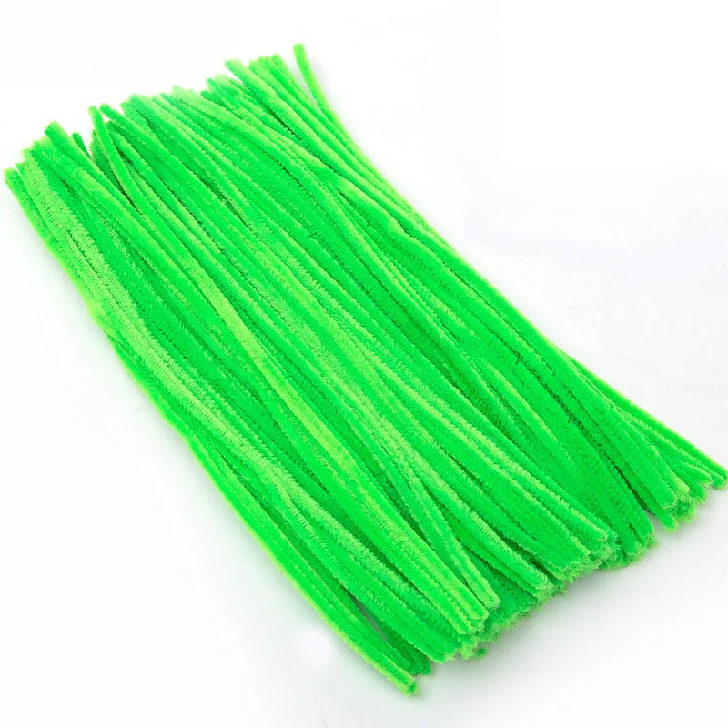 100/200/300/500/1000pcs DIY Plush Chenille Sticks Stem Pipe Cleaner HandCraft part for Spring Xmas Halloween Newyear Easter