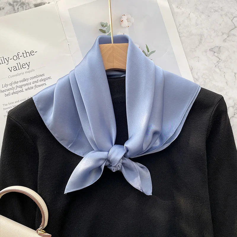 70Scarf 100% Silk Bandana Women Square Scarves Wrap Kerchief Mulberry Spring Fashion Luxury High Quality Headband Hijab Shawls