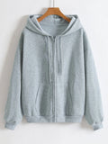 Women Fleece Zip Up Hoodies Running Sports Sweatshirts Fashion Female Classic Casual Zipper Jackets Y2k Hip Hop Streetwear