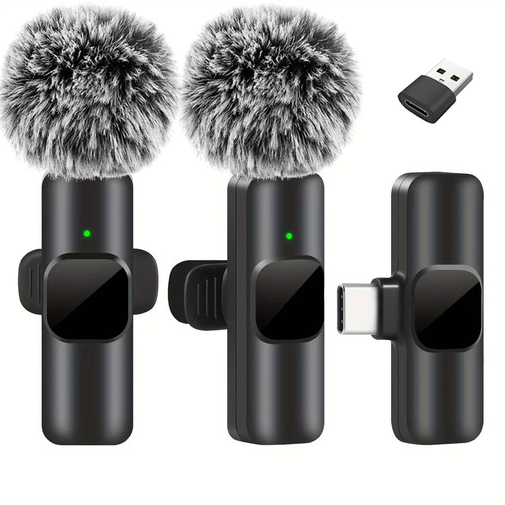 K1 Wireless Lavalier Microphone Mini Audio Video Recording Mic For iPhone Android Laptop Live Gaming Mobile Phone Microphone