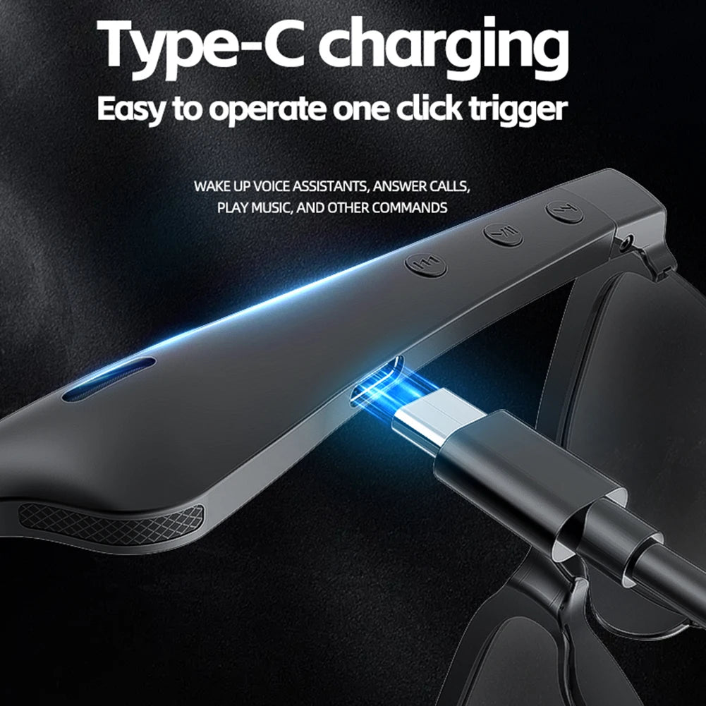 AI Intelligent Translation Glasses Bluetooth-Compatible 5.4 Smart Glasses Support 144 Languages Music Sunglasses for Men & Women