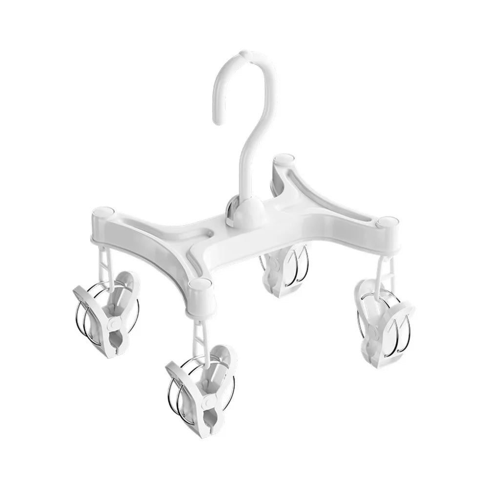 360° Rotatable H Shaped Trouser Hanger Efficient Wind-Resistant Underwear Drying Rack Space Saving with Clips Garment Hanger