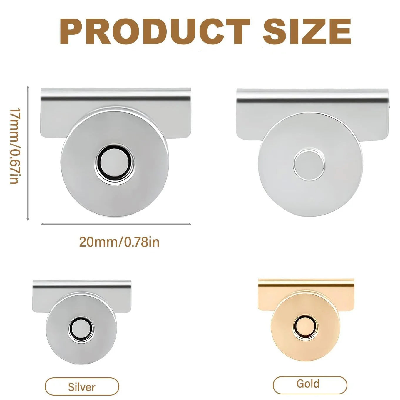 Bag Magnetic Buckle Handbag 4sets DIY Multicolor Seam Free Smooth Clasp Clothing Metal Button Strong Magnet Buckles Accessories