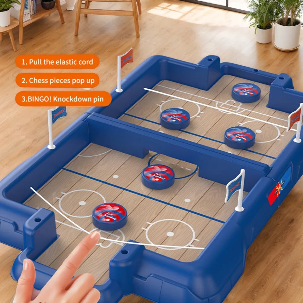 5-in-1 Sports Table Top Game Sports Center Indoor Game Tabletop Mini Soccer Basketball Hockey Bowling Foosball Interactive Play