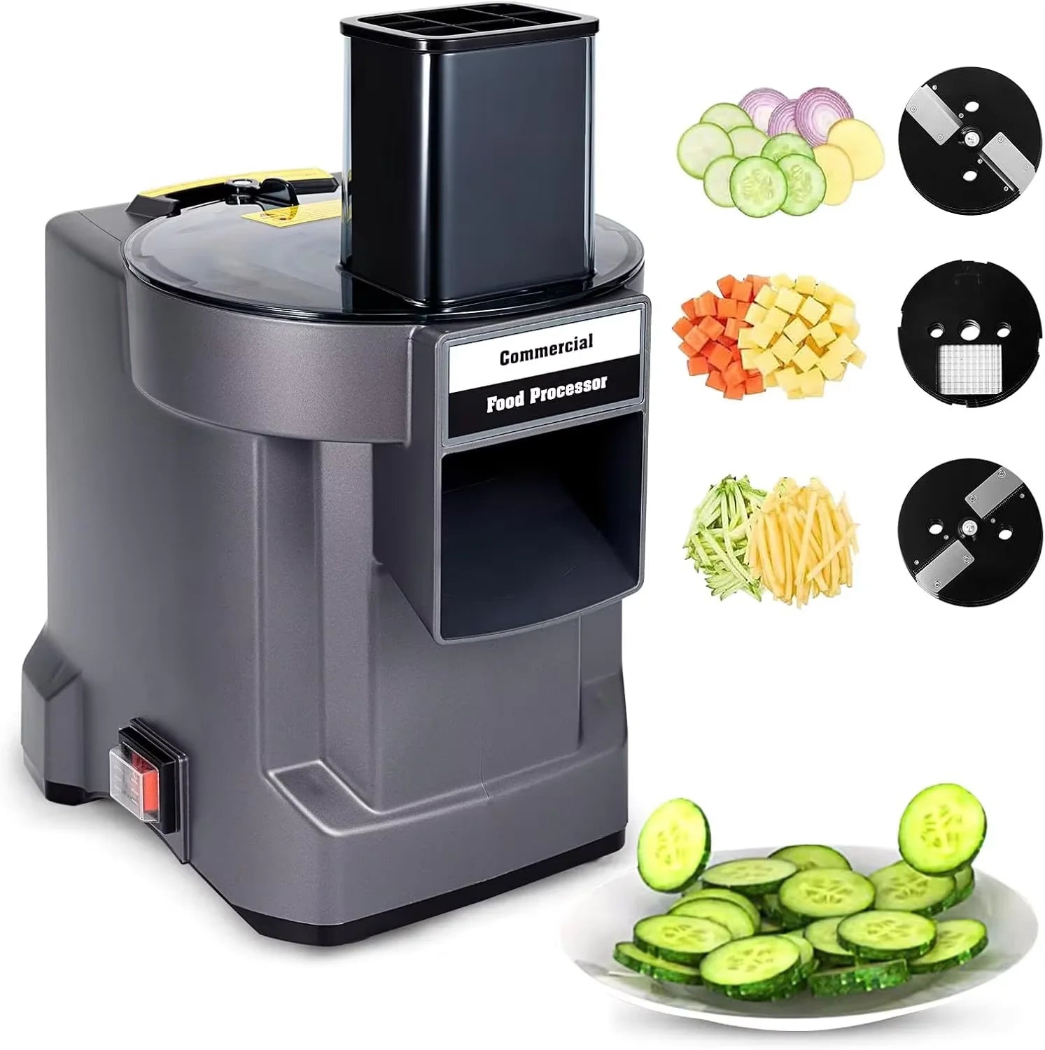 Professional Grade Food Processor for Global Cuisine:Vegetable Slicer 3-in-1 Function Stainless Steel Modern and Simple