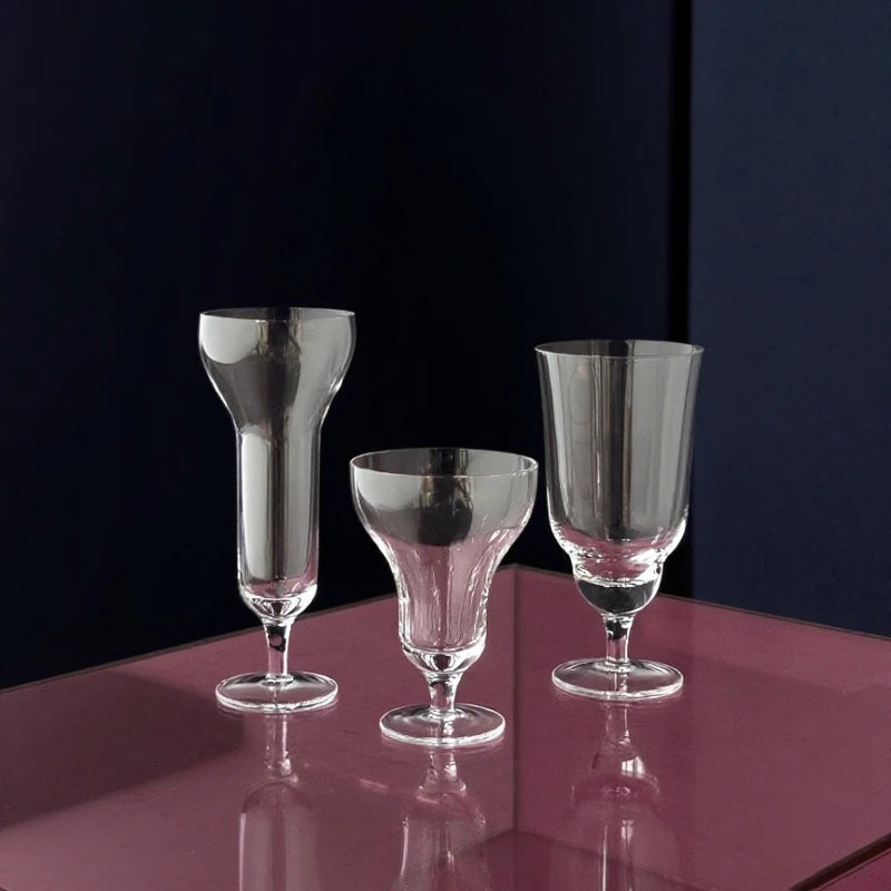 Handmade Glass Stemmed Goblet Vintage Small Martini Glass Coffee Cup Dessert Cup