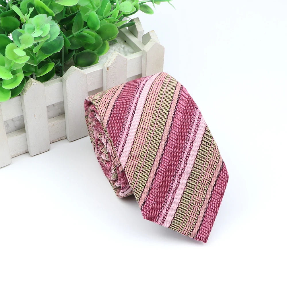 Classic Fashion Tie Men's Striped Necktie Formal Wear Business Suit Cotton Ties Male Female Skinny Slim Colourful Cravat Gifts