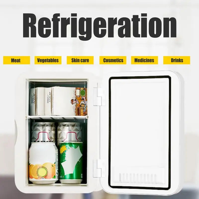 8L Portable Car Mini Small Refrigerator Electric Freeze Heating Dual Use Household Refrigerator SkinCare Makeup Storage 12V 220V