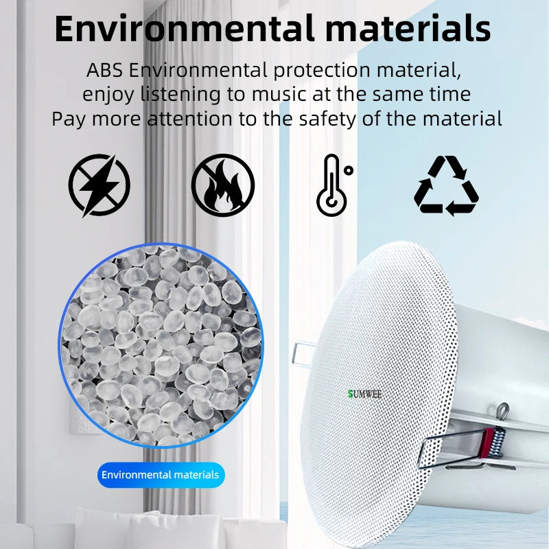 Home Audio Sound System 3inch Ceiling Speaker Background Music 10W Passive Wall Stereo Speaker For Bathroom Kitchen Home Theatre