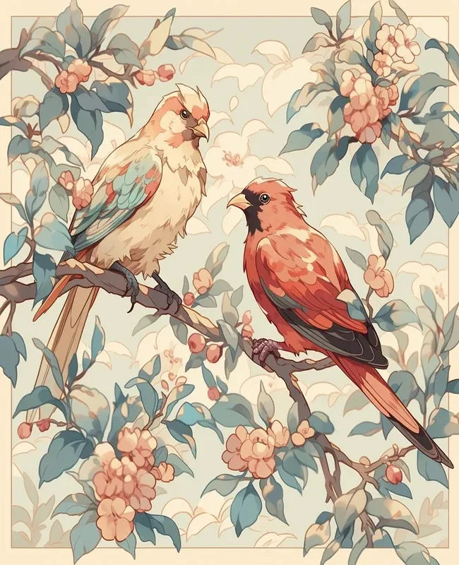 Painting Paints By Numbers Artistic bird illustration Wall Art Crafts Supplies Adults Handmade Paint Kit Canvas Picture