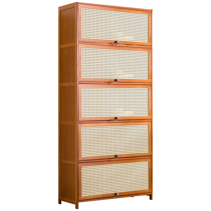 Kitchen Storage Cabinet with Handle, Mesh Door Microwave Oven Rack, Floor Standing Spice Organizer, Multi-Layer Tableware Shelf