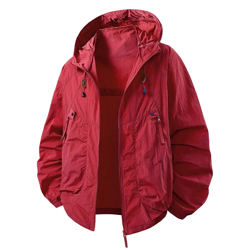 8Colors Fast Ship Men Jacket Summer Coats Male Fishing Windbreaker Jacket Man Camping Clothing Hot Day Waterproof Trip Outerwear