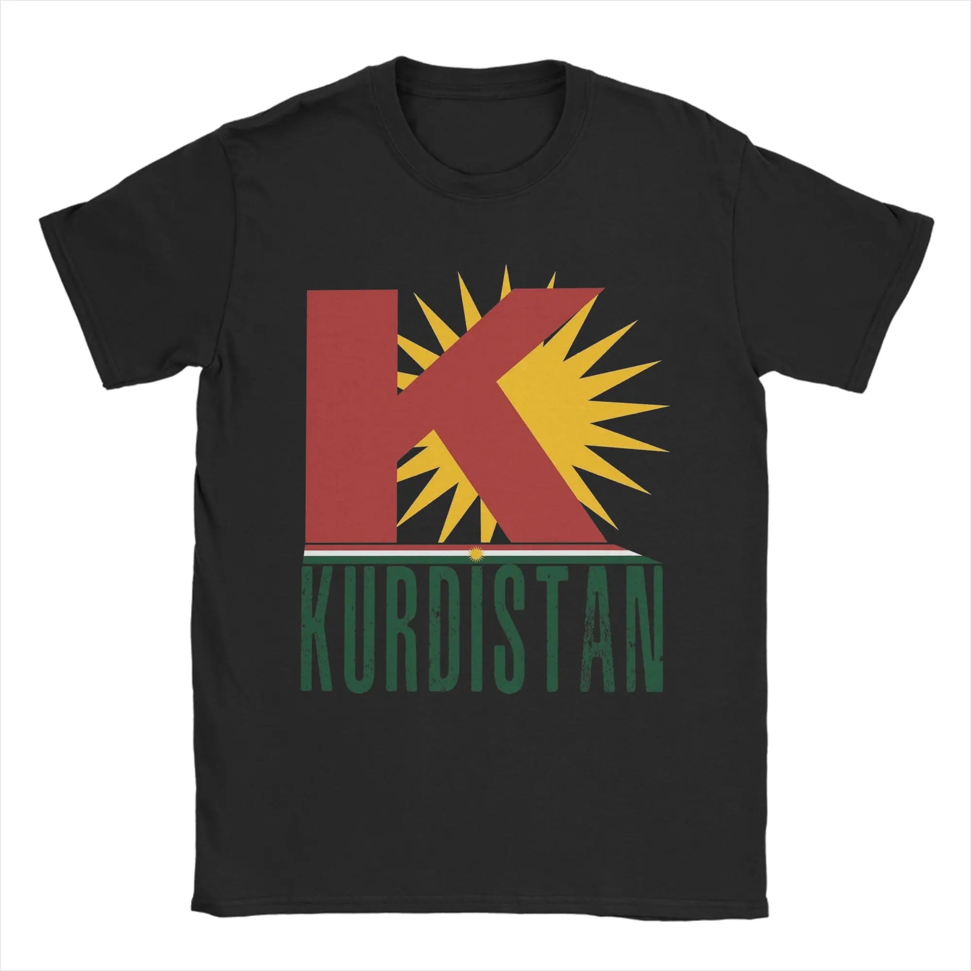 Kurdistan Flag Map  Cotton T-Shirt For Man Summer  Y2K Retro T Shirts Breathable Harajuku Tee Shirt Oversized Hot Sale Tops - Free Item.