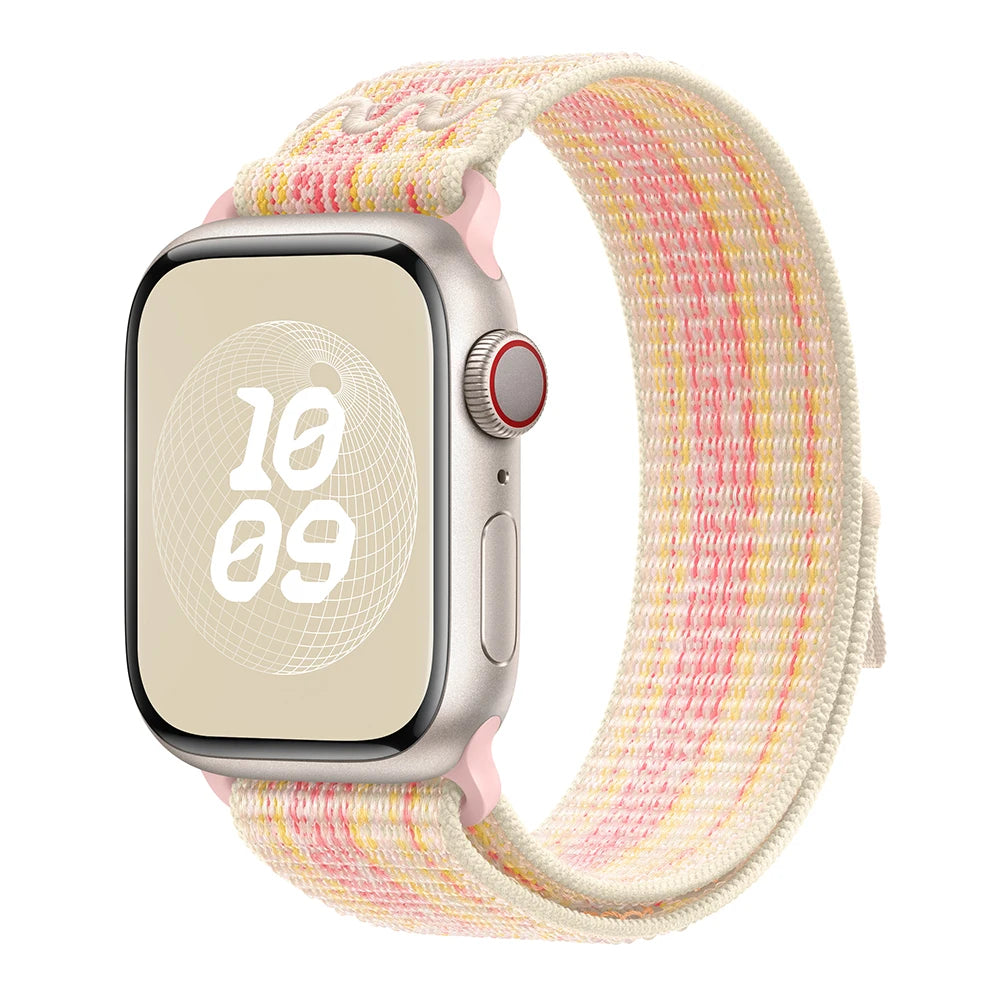 Nylon Loop Sport Strap For Apple Watch Band Ultra 49mm 45mm 40/44mm 41mm 38/42mm Bracelet For Nike iWatch 9 8 7 6 5 SE Watchband