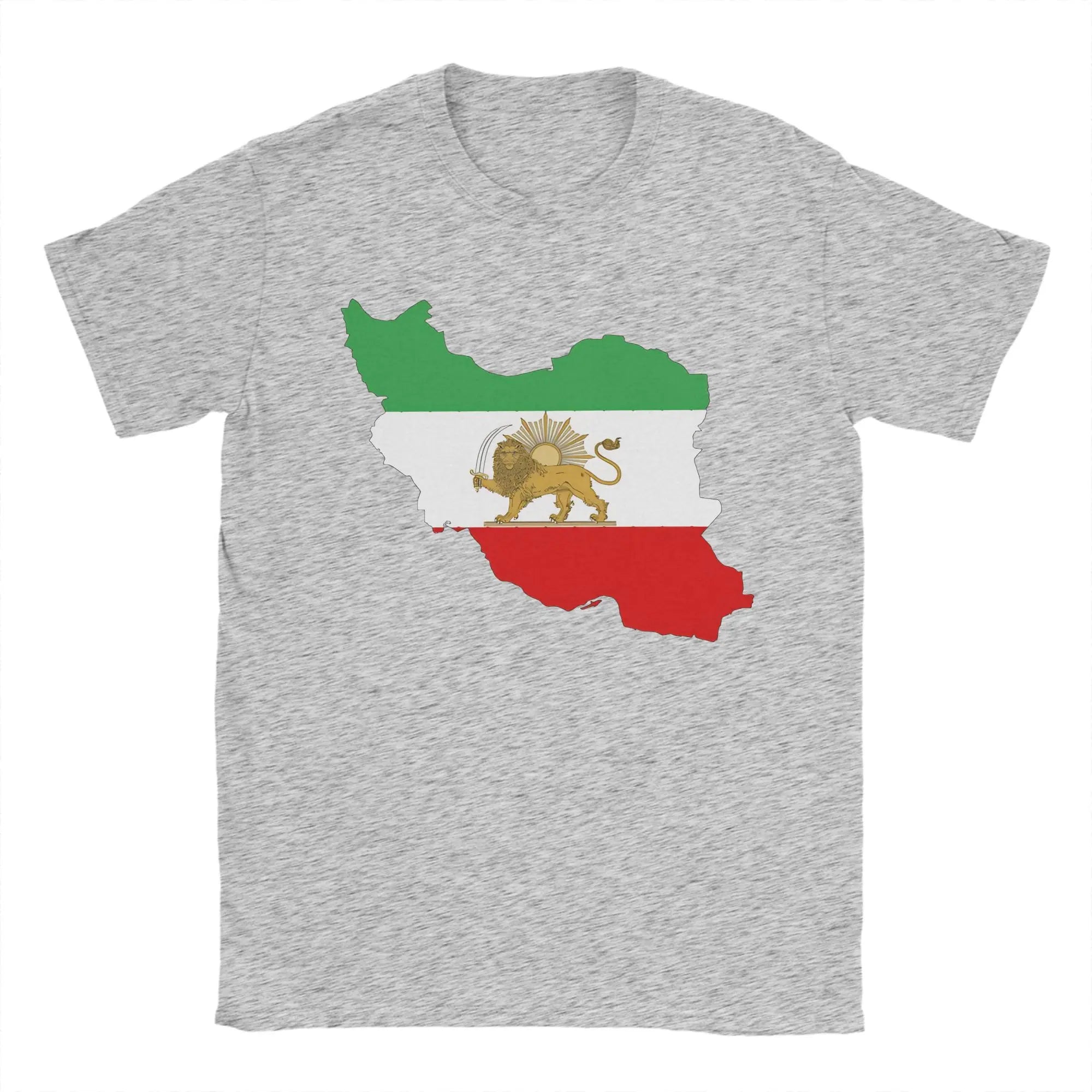 Iran Persian Flag Map Men T Shirt  Creative Tees Short Sleeve Crew Neck T-Shirts 100% Cotton Plus Size Clothes