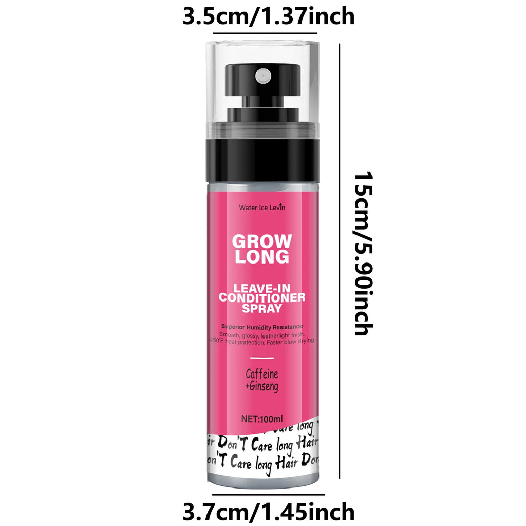 Leave-In Conditioner Spray and Softener, Long Biotin - Anti-Frizz Deep Conditioner for Split Ends and Fracture - Vitamin E, Caffeine and Ginseng, Suitable for Curly Hair, Dry and Damaged Hair - Free Item