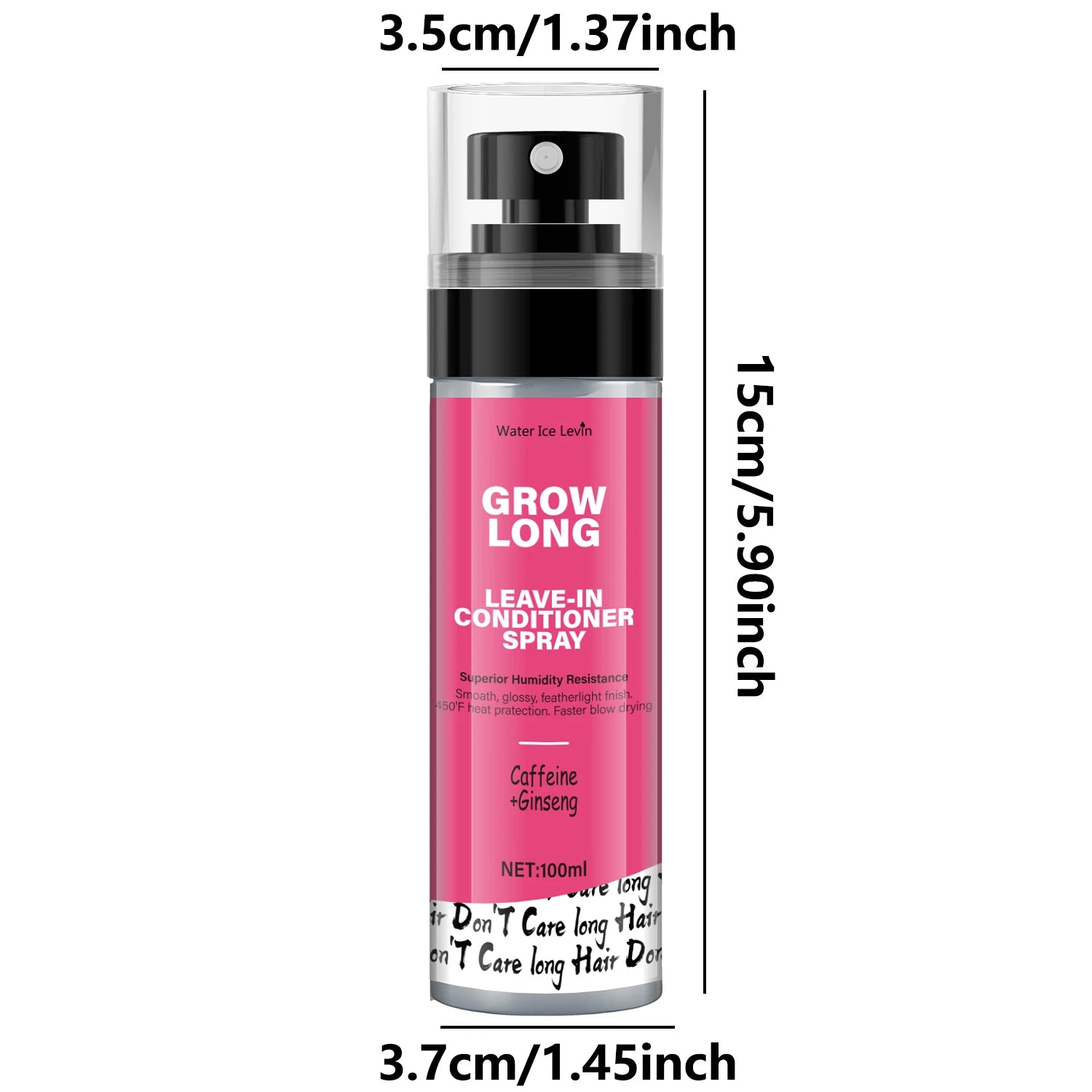 Leave-In Conditioner Spray and Softener, Long Biotin - Anti-Frizz Deep Conditioner for Split Ends and Fracture - Vitamin E, Caffeine and Ginseng, Suitable for Curly Hair, Dry and Damaged Hair - Free Item
