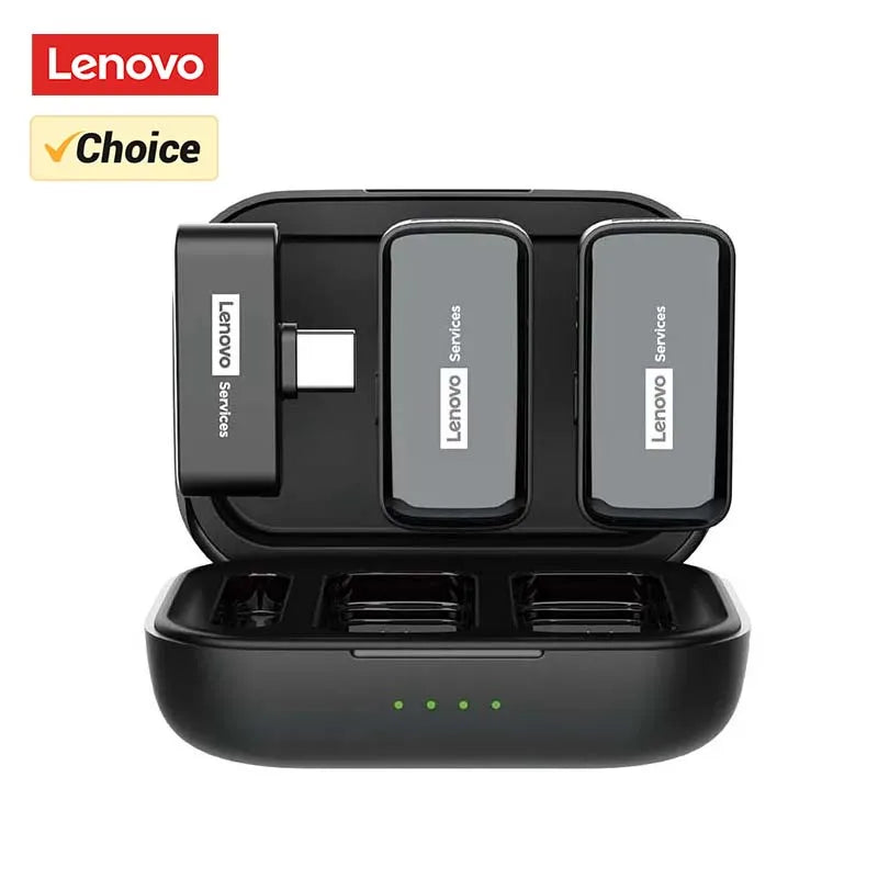 Lenovo Wireless Lavalier Lapel Microphone for iPhone Android Live Broadcast YouTube Shooting Audio Video Recording Vlog MK103