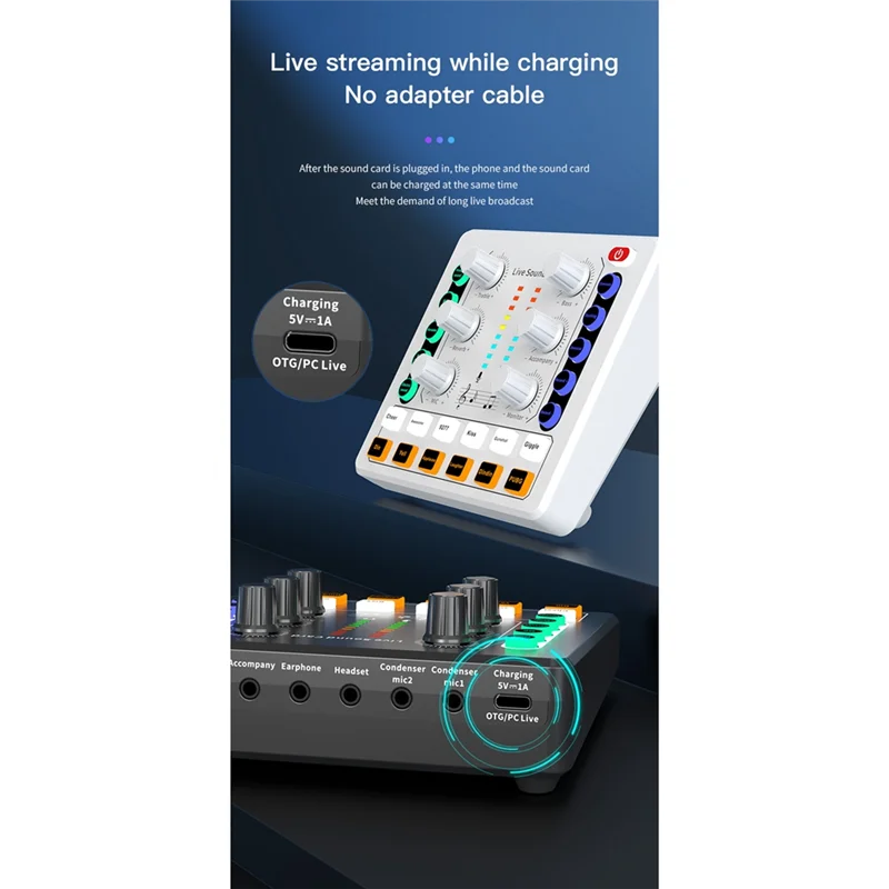 ELECT-M8 Live Sound Card Wireless Bluetooth Audio Mixer Podcast Equipment With Microphone For Podcast Streaming