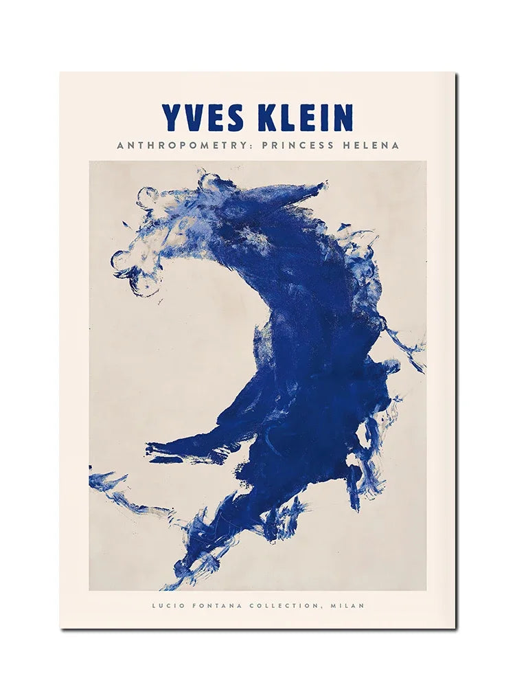 Yves Klein Abstract Blue Soulages Circle Wall Art Minimalist Print Canvas Painting Posters for Living Room Modern Home Decor