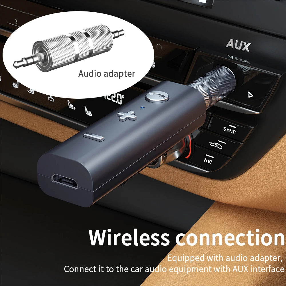 Wireless Adapter Bluetooth 5.0 Receiver 3.5mm AUX Earphone With HD Mic Bluetooth Audio Music Transmitter For Speaker Headphone