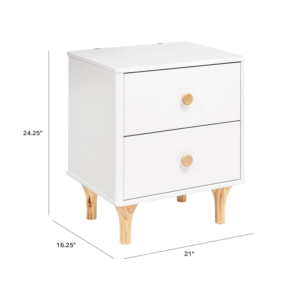 Lolly Usb Port Nightstand, In White And Natural