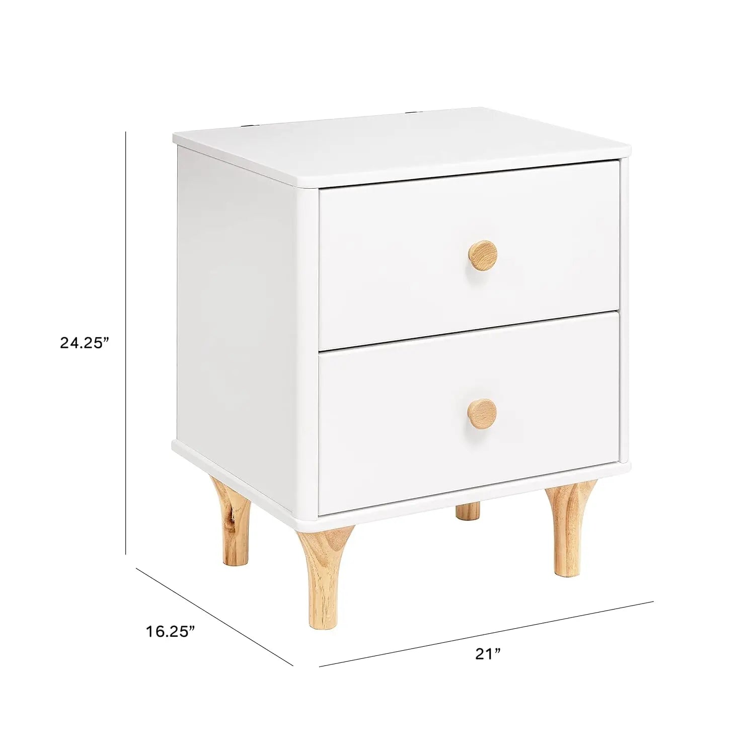 Lolly Usb Port Nightstand, In White And Natural