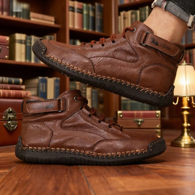 Men's High Top Boots Fashionable Handmade Sewn Buckle Casual Shoes Comfortable Fashionable Daily Walking Outdoor Adventure Boots