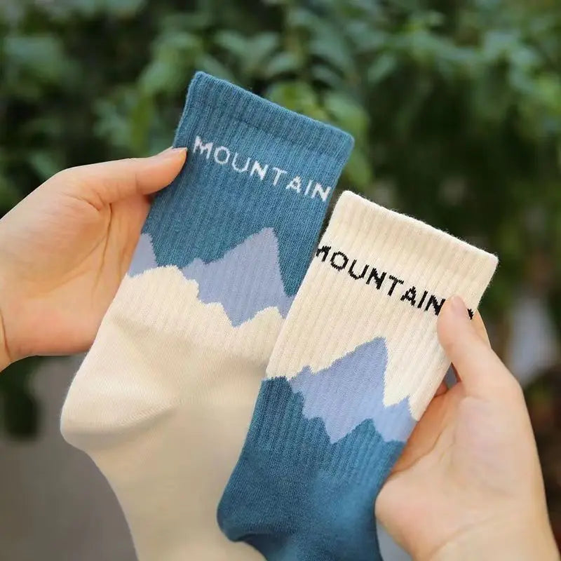 Asymmetrical A/B Style Socks for Men Women Harajuku Street Hip Hop Couple Socks Soft Cotton Casual Unisex Sports Socks