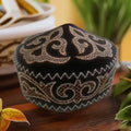 Kazakh Style Caps for Women Men Dancing Party Hats Fashion Black Blue Kufi Muslim Hijab Handmade Embroidery Ethnic Hat