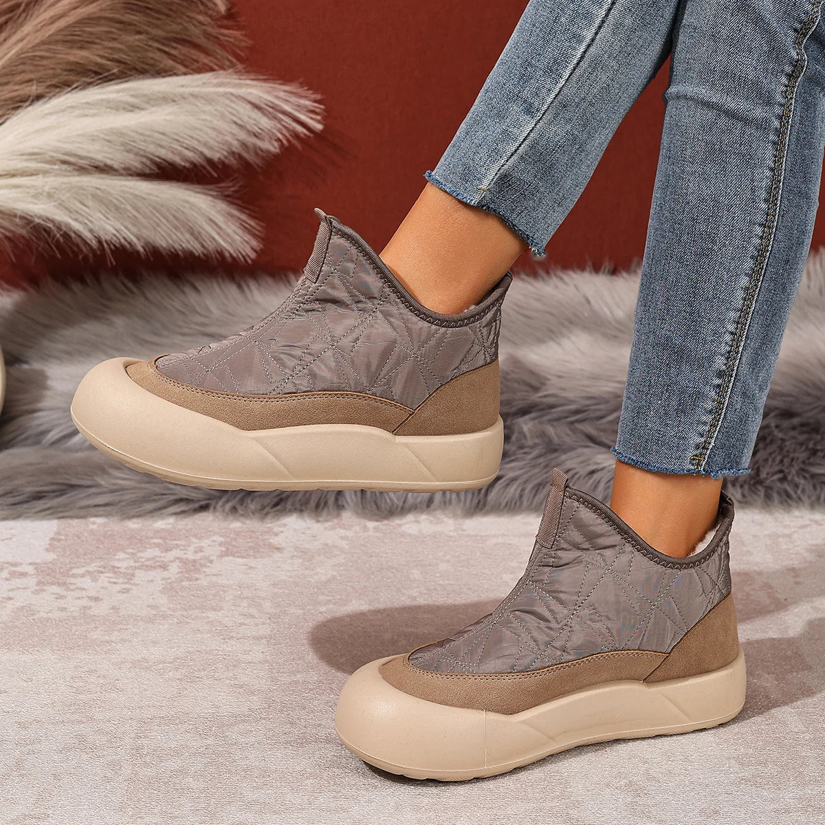 Women's cotton shoes for winter 2025 casual fashion versatile warm slip-resistant wear-resistant sole free shipping shoes for
