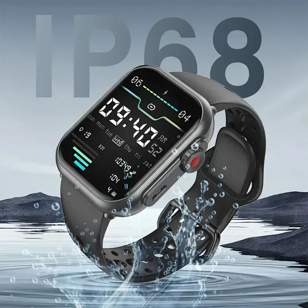 AI Voice Smart Watch Men Women 1.85 inches 1000mAh IP68 Bluetooth Call Blood Pressure Sleep Monitoring 100+Exercise Smart Watch