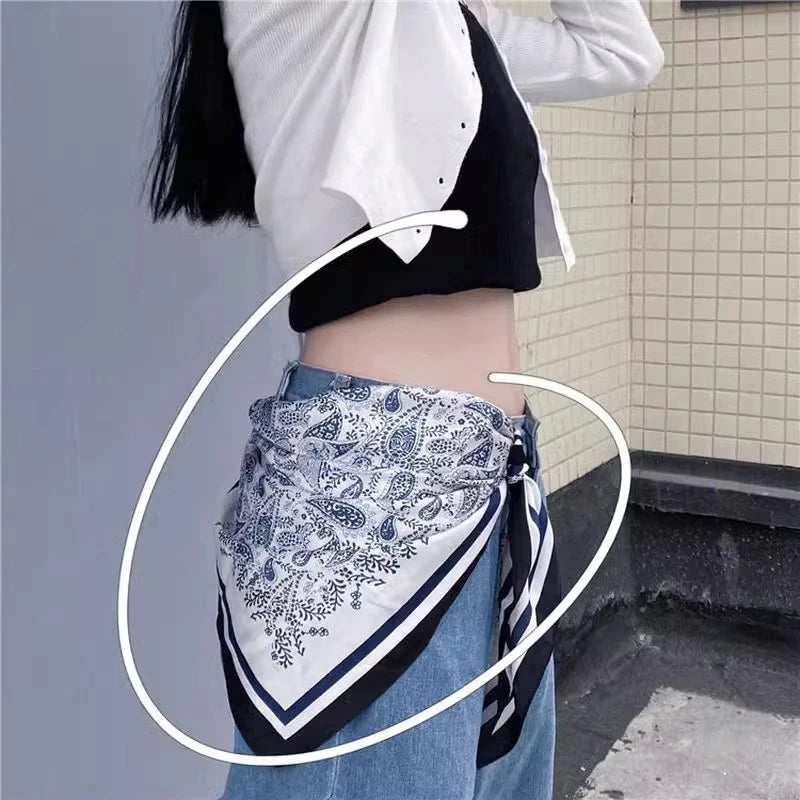 Scarf 100% Silk Square Scarves Women Satin Luxury Lady Bandana Print Scarf Head Band Hair Shawl Wrap Neckerchief