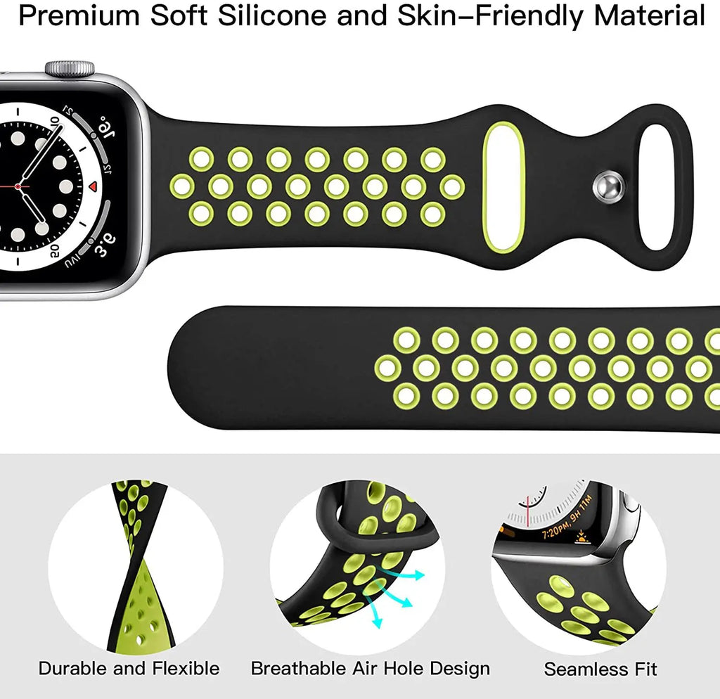 Strap For Apple Watch Ultra 7 8 9 41mm 45mm 40 44 42mm for nike sport Band iWatch serie SE 6 49mm Silicone Breathable bracelet