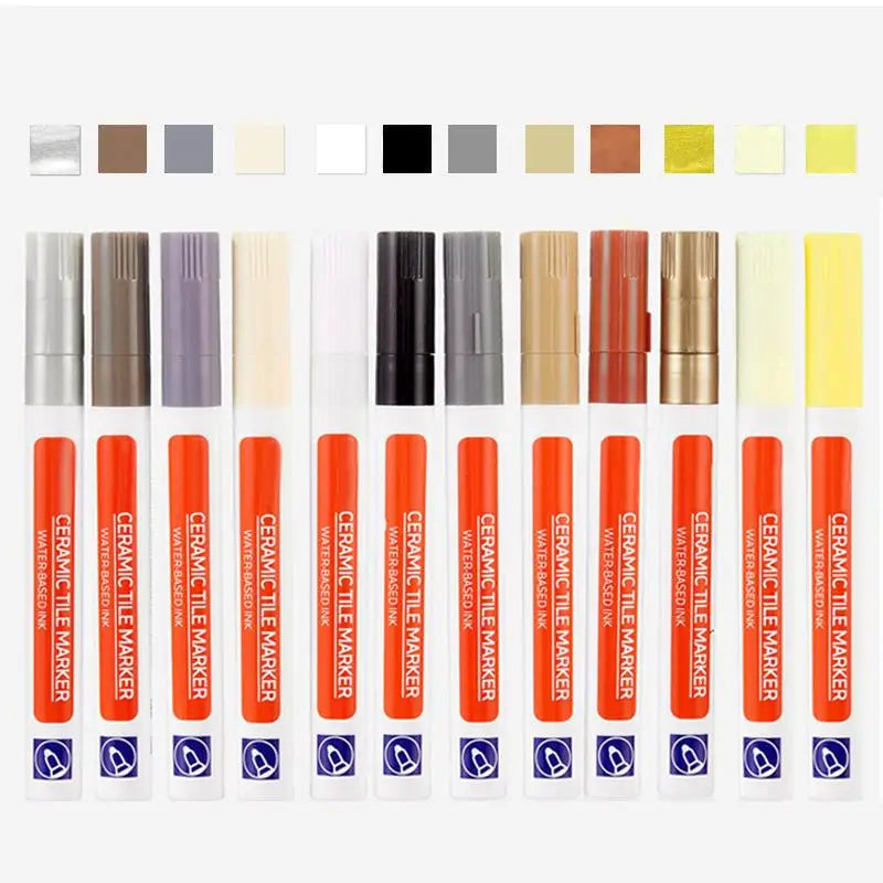 2pcs/Set 12colors Waterproof Tile Marker Grout Pen Wall Seam Pen For Tiles Floor Bathroom Decontamination Seam Repair Tools