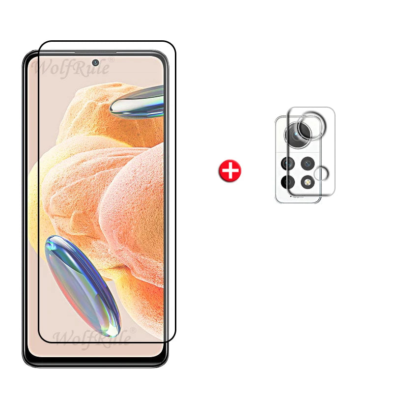 6-in-1 For Redmi Note 12 Pro Glass Redmi Note 12 Pro 4G Full Cover Glue Screen Protector Xiaomi Redmi Note 12 Pro 4G Lens Glass