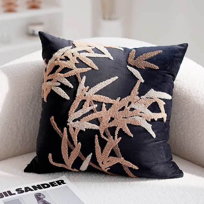 45x45CM Brown Vintage Nordic Throw Pillow Cover Cream Light luxury Sofa Cushion Waist Cover Simple Decorative Pillowcase