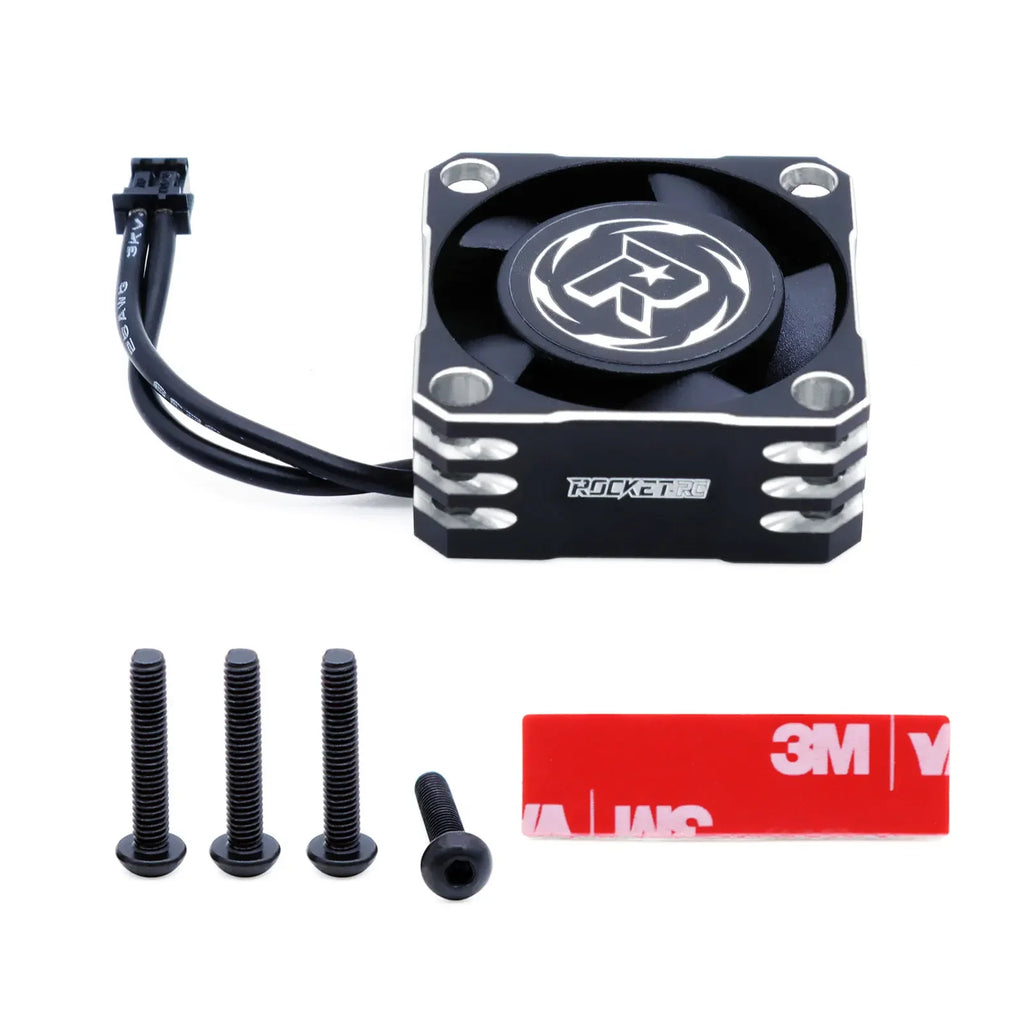 ROCKET-RC 25/30/35/40/50mm Metal Cooling Fan V2 32000/28000/21000/16000/10000RPM for 1/8 1/10 1/12 RC Car 540/550/3650 Motor ESC