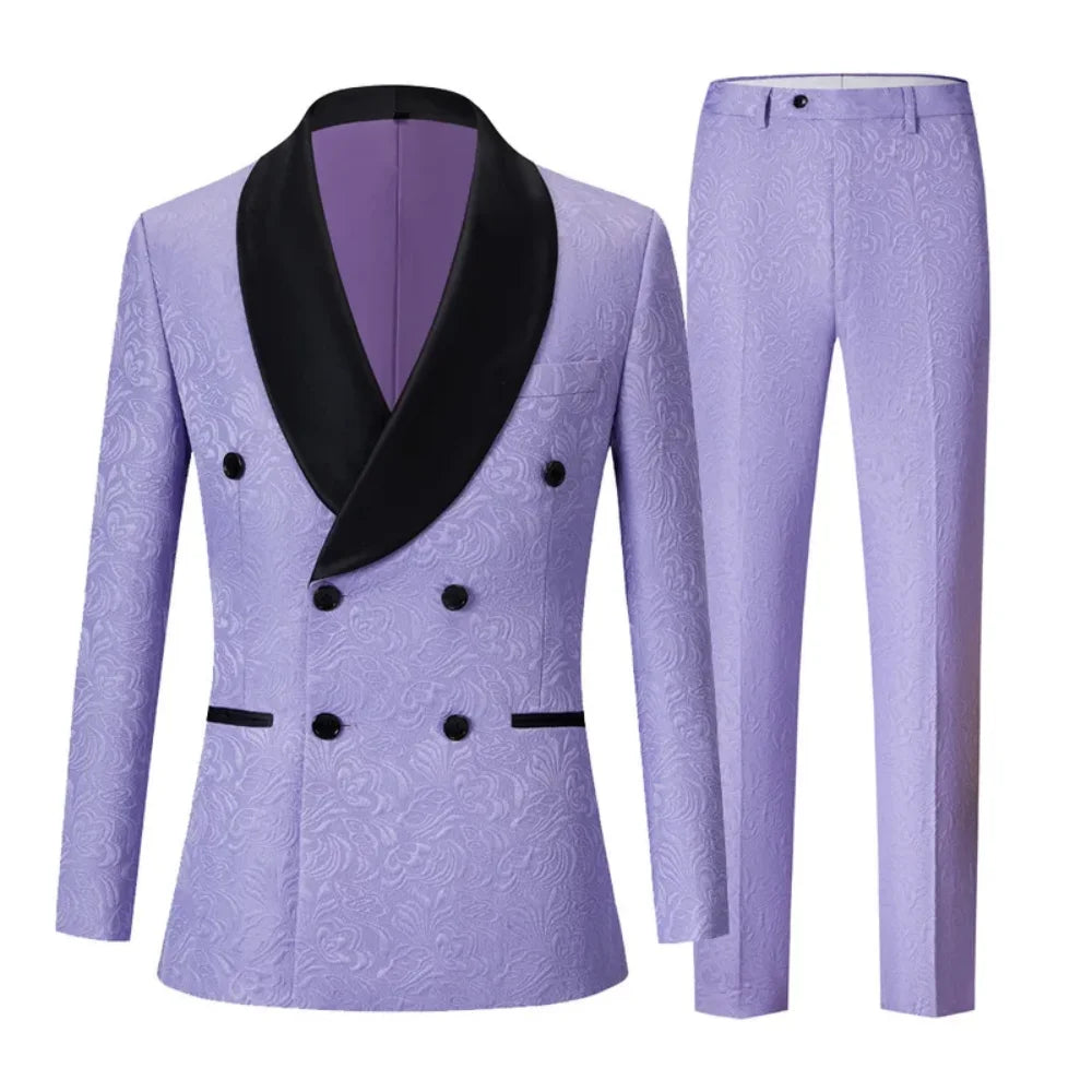 Men's Three-Piece Suit Set for Night Business Jacket And Pants Wedding 2-Piece Formal Outfit