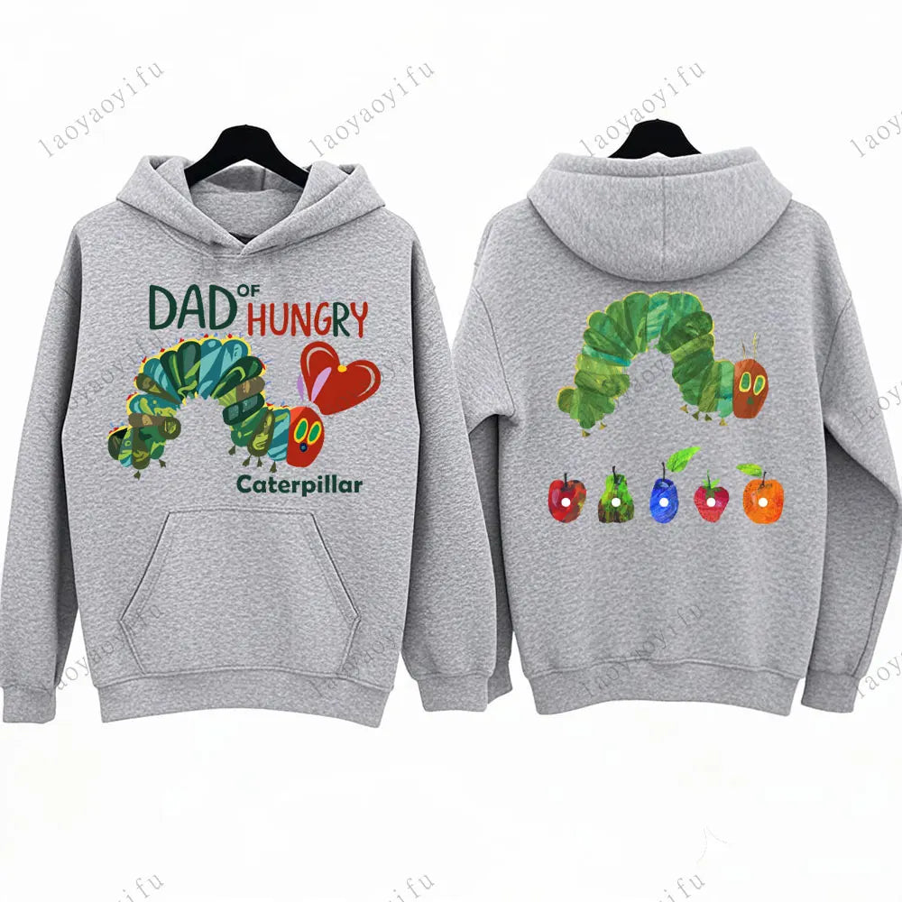 Hungry Caterpillar Printed Hooded The Very Hungry Caterpillar Hoodies Aesthetic Clothes Autumn and Winter Keep Warm Sweatshirt