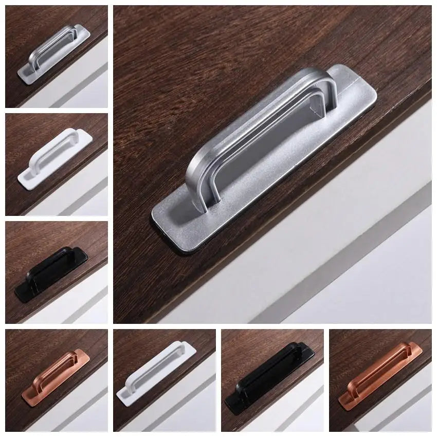 Cabinet Handles  Kitchen Door Handles Cupboard Pulls Drawer Knobs Self-adhesive No punching Furniture  Door Pulls