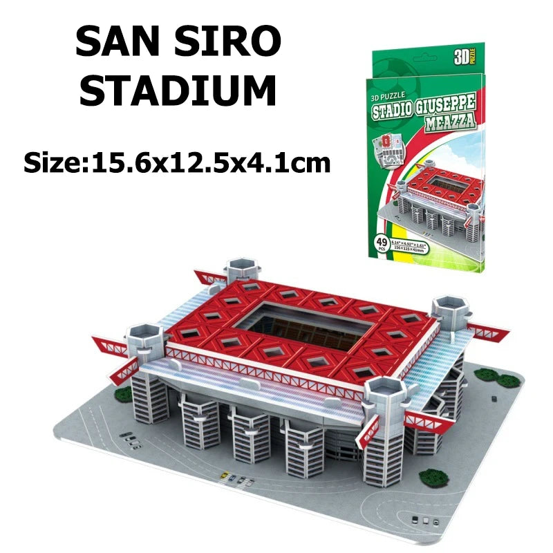 Miniature Football Field 3D DIY Model Assembly World Famous Stadiums Models Football Game Peripheral Toys Fans Toys Gifts TMZ