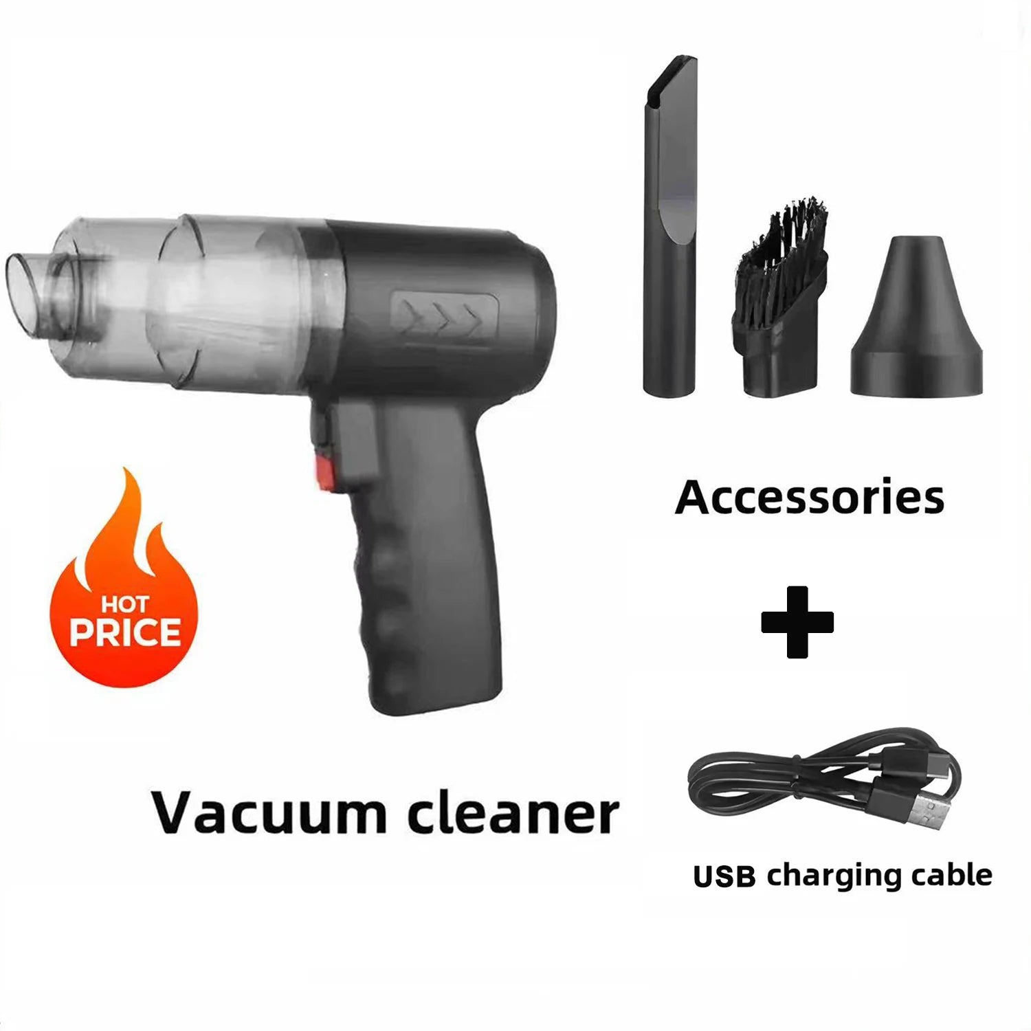 Combination Vacuum Cleaner USB Charging Car Household Vacuum Cleaner Small Car with Fully Automatic High Power Powerful Cleaning