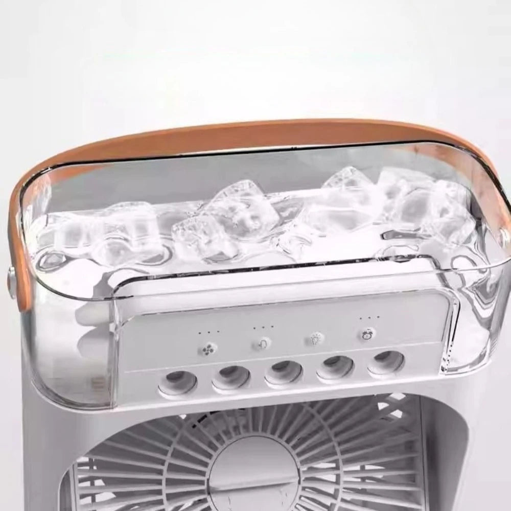 3 In 1 Fan AIr Conditioner Household Mini Air Cooler LED Night Light Portable Humidifier Air Adjustment Fan Office Home Fan