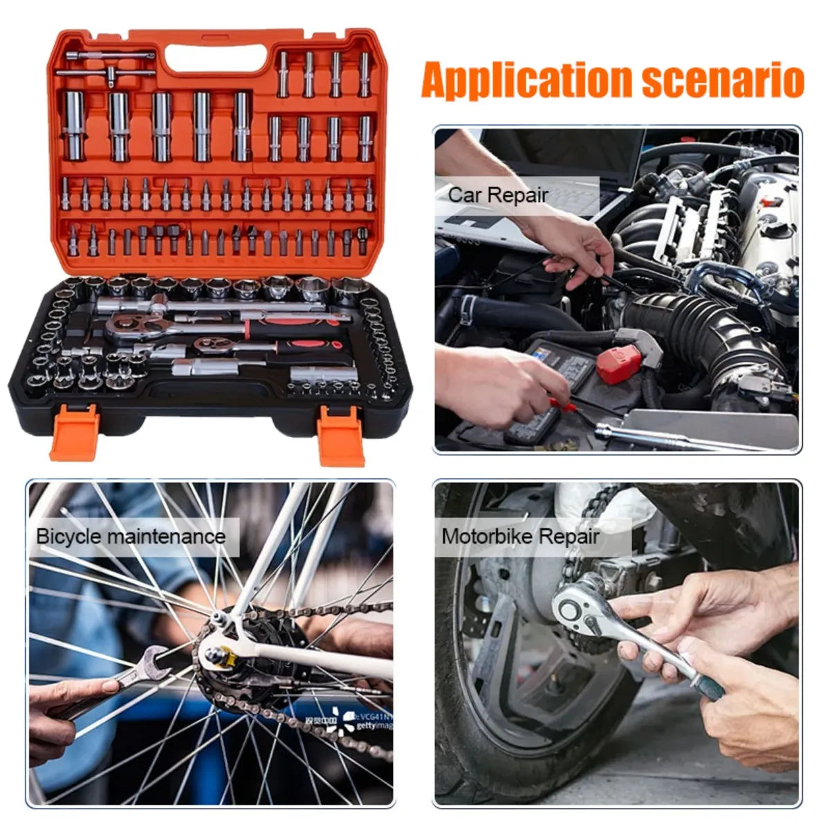 Manual Household Tools, 108pcs Toolbox, Portable Four-layer Toolbox, Multi-functional Toolbox for Automotive Repair