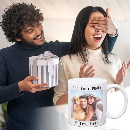 1 piece customizable, 11 ounce ceramic coffee cup, customizable with photos, text, and logo, perfect for office and family gifts