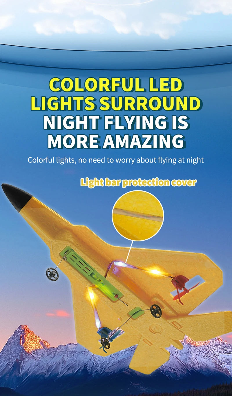 2.4G RC Plane KF803 With LED Lights RC Flying Model Glider Remote Control Vertical Plane EPP Foam Airplane Children Gifts Toy
