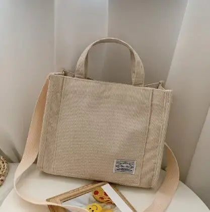 Women Handbag Simple Corduroy Portable Large Capacity HandBag Ins Fashion Trend Small Square Handbag Single Shoulder Bags - Free Items Weekend.